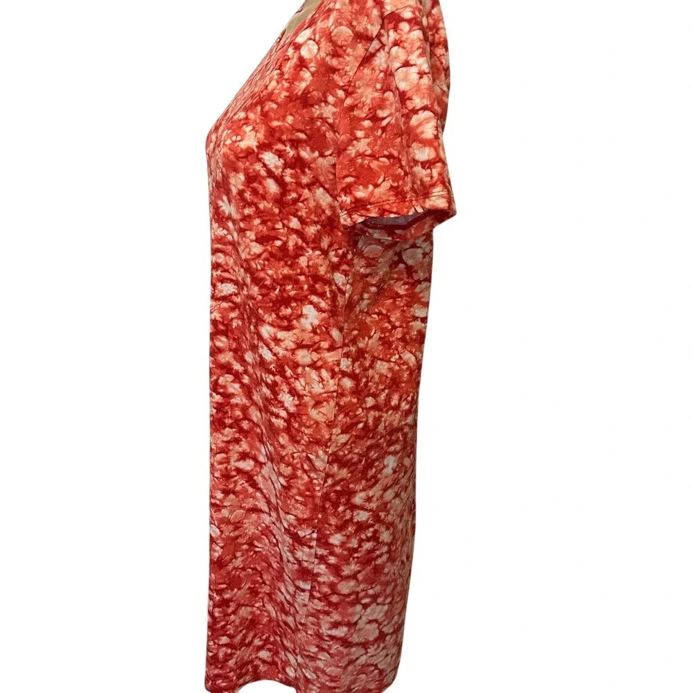 Michael‎ Kors Women Orange Tie Dye Tunic T Shirt Dress Casual Size S